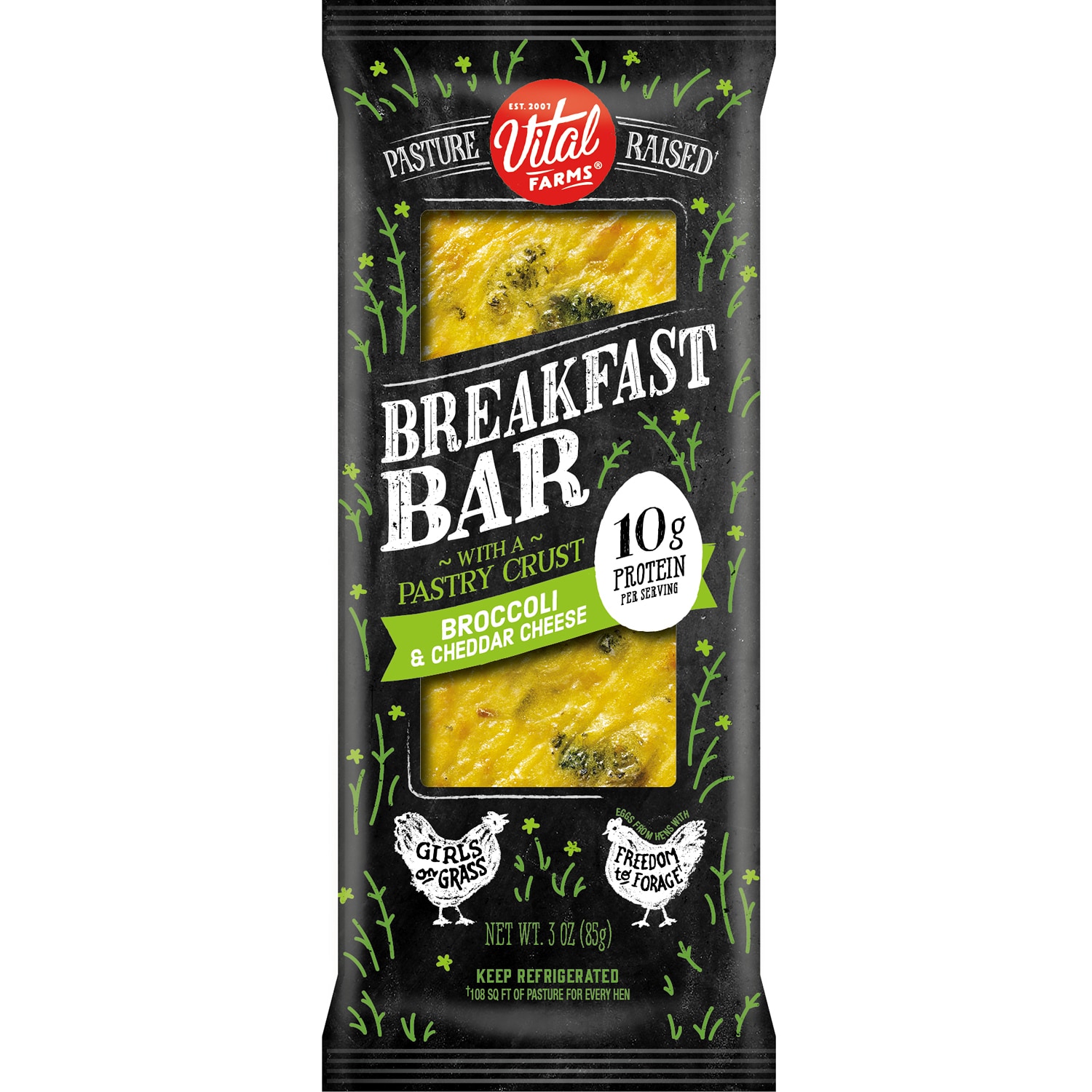 Vital Farms Breakfast Bar, Broccoli & Cheddar Cheese with Pastry Crust