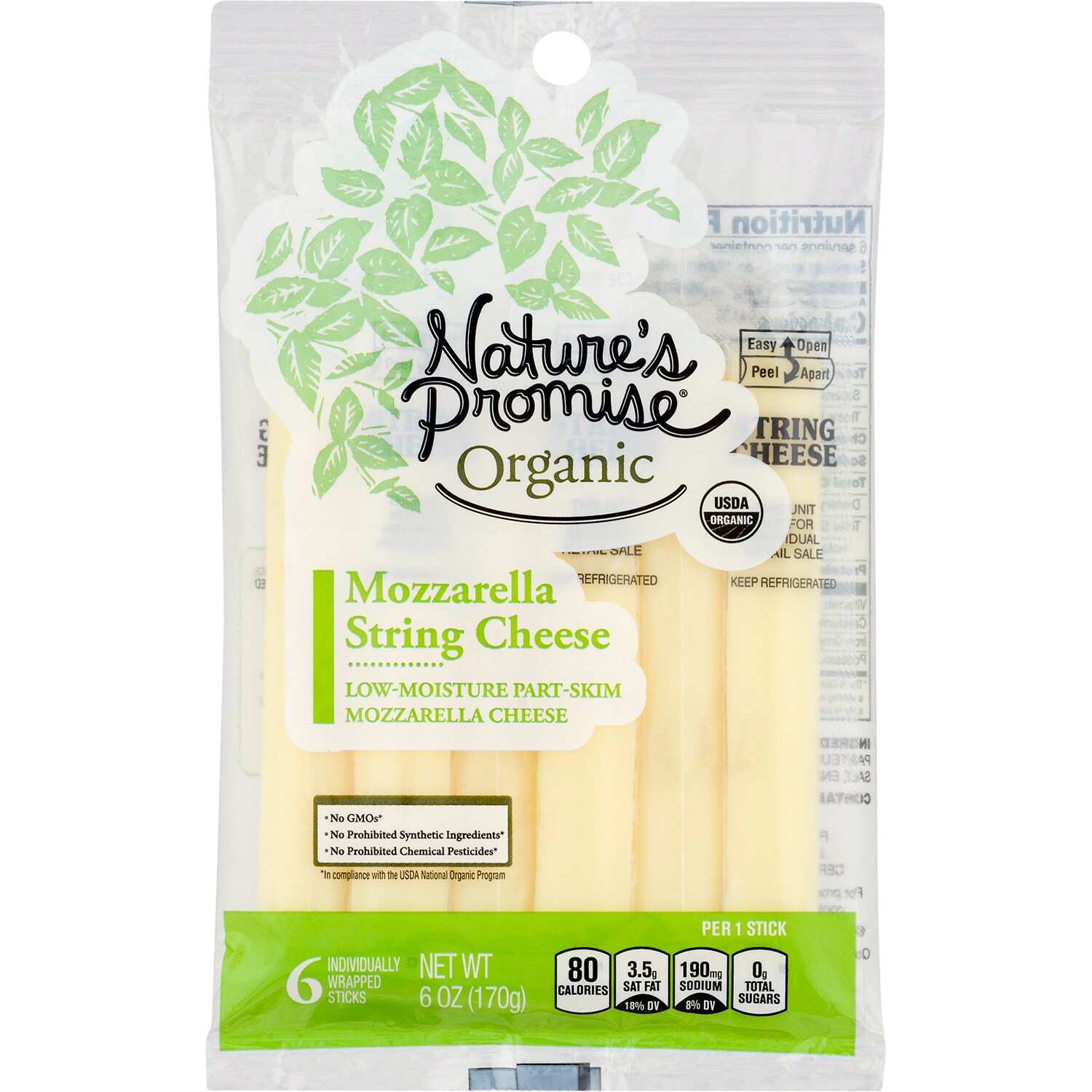 Nature's Promise Organic Mozzarella String Cheese