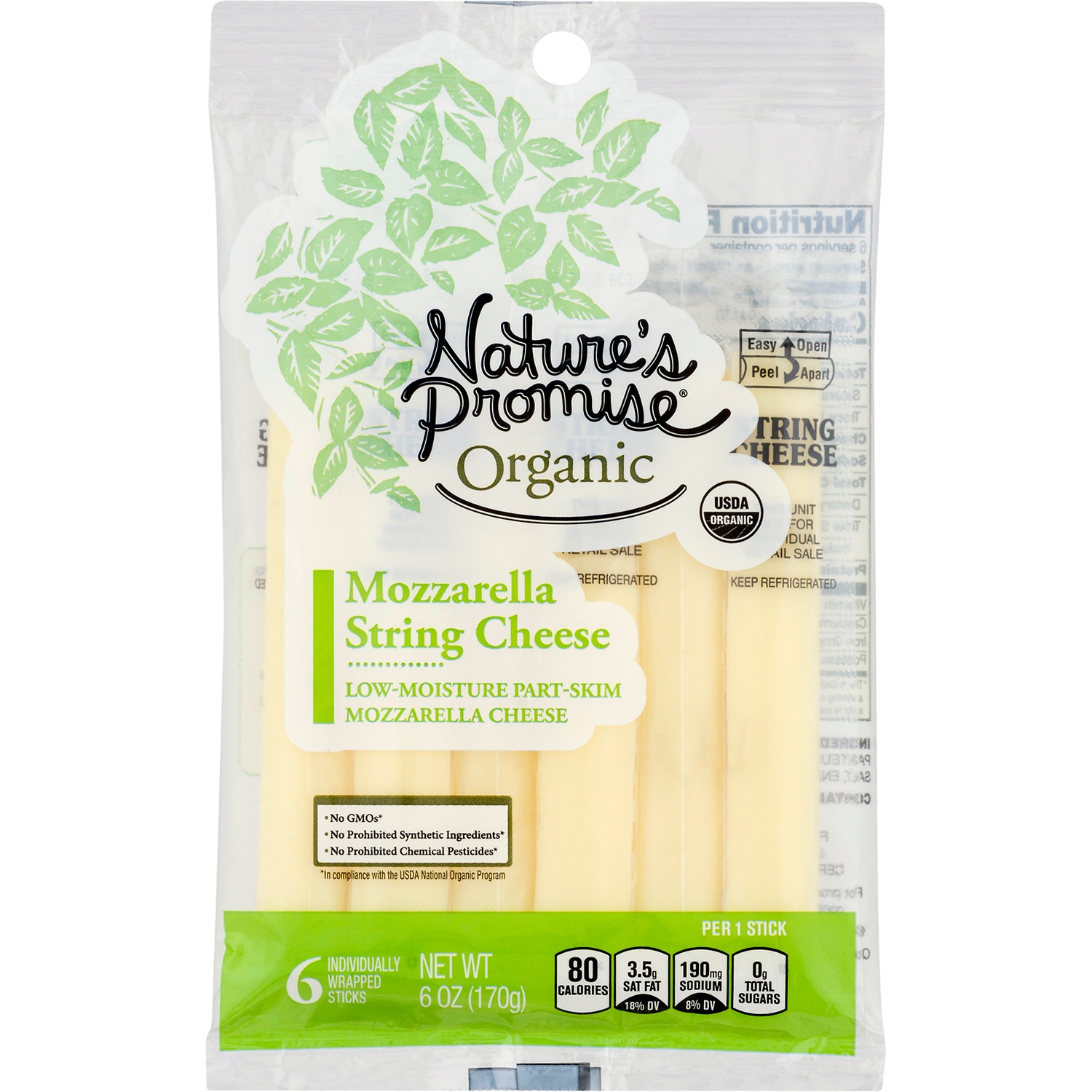 Nature's Promise Organic Mozzarella String Cheese