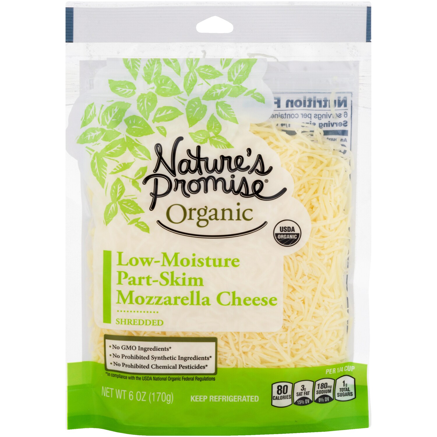 Nature's Promise Organic Low-Moisture Part-Skim Mozzarella Shredded Cheese