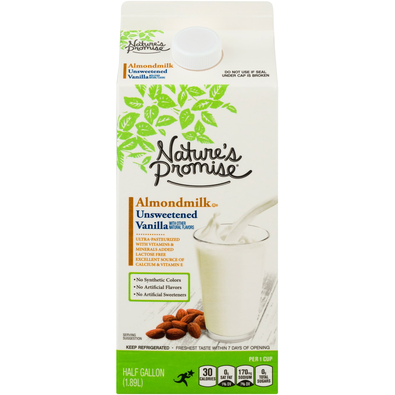 Nature's Promise Almondmilk, Unsweetened Vanilla, Carton