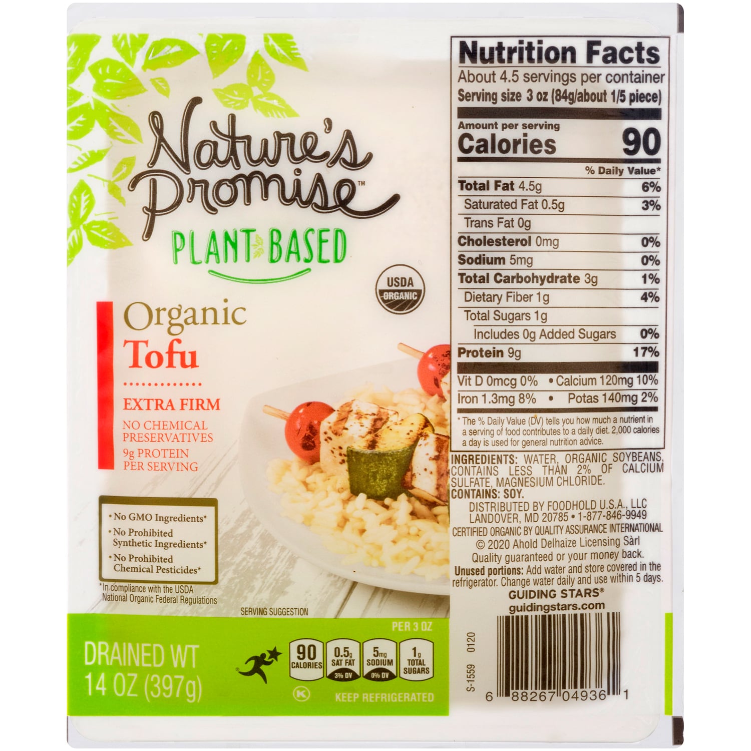 Nature's Promise Plant Based Organic Extra Firm Tofu