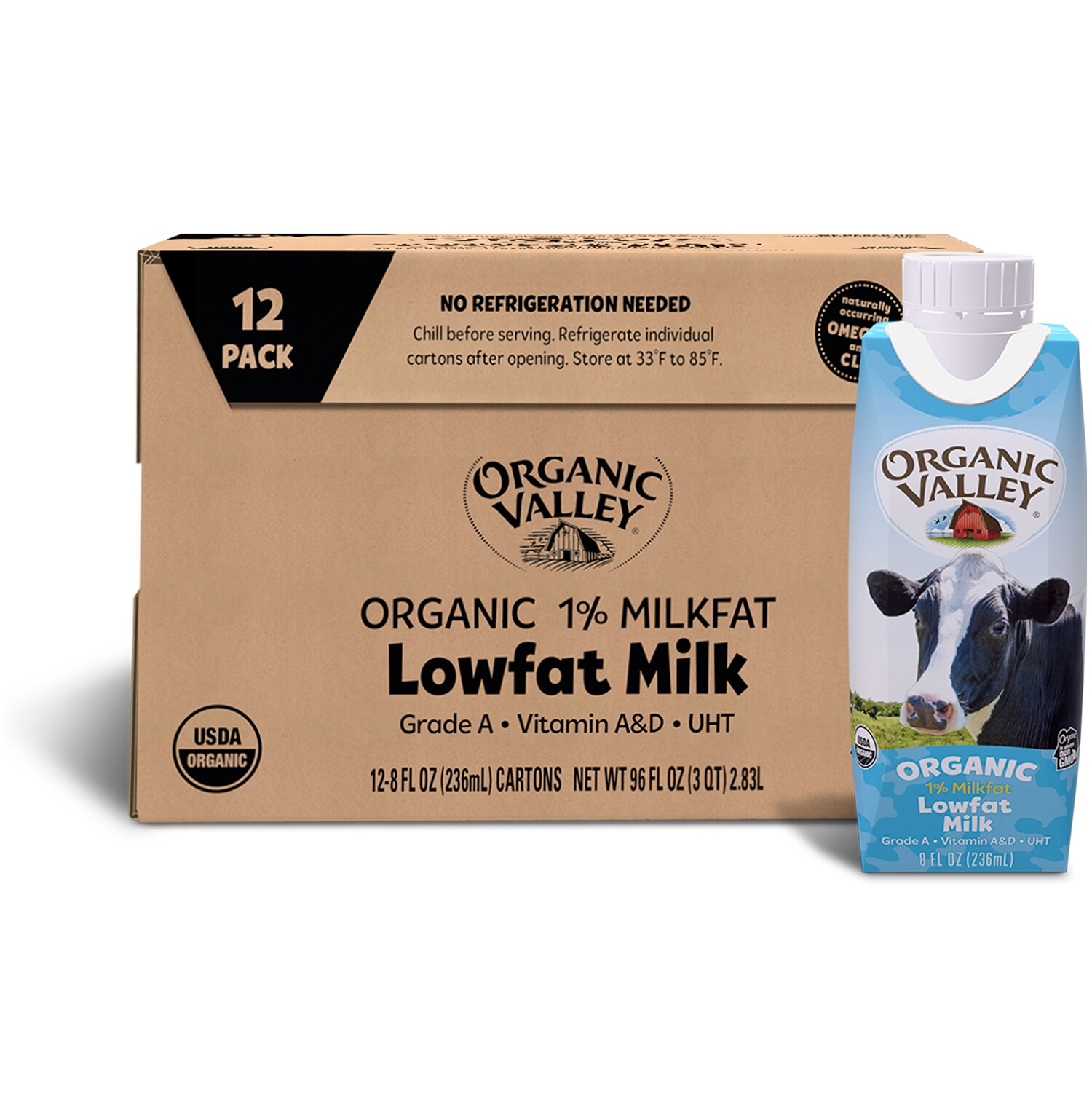 Organic Valley 1% Low-Fat Milk, Boxes