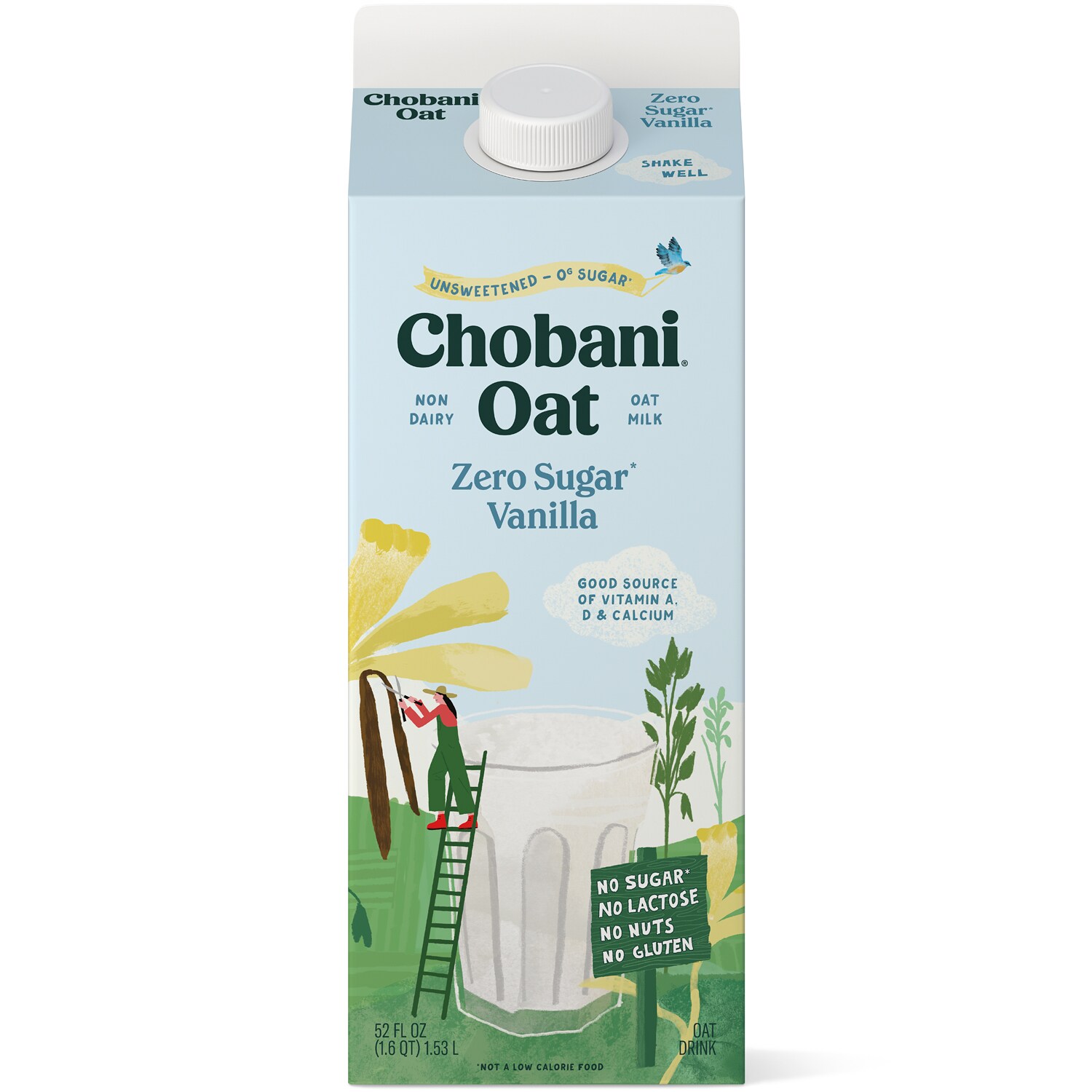 Chobani Zero Sugar Oat Drink, Vanilla, Carton