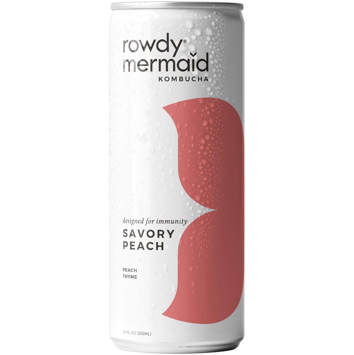 Rowdy Mermaid Organic Kombucha, Savory Peach, Can