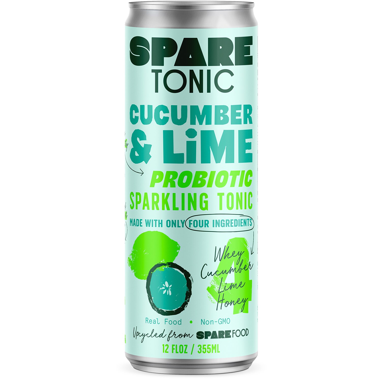 The Spare Food Co. Probiotic Sparkling Tonic, Cucumber & Lime, Can