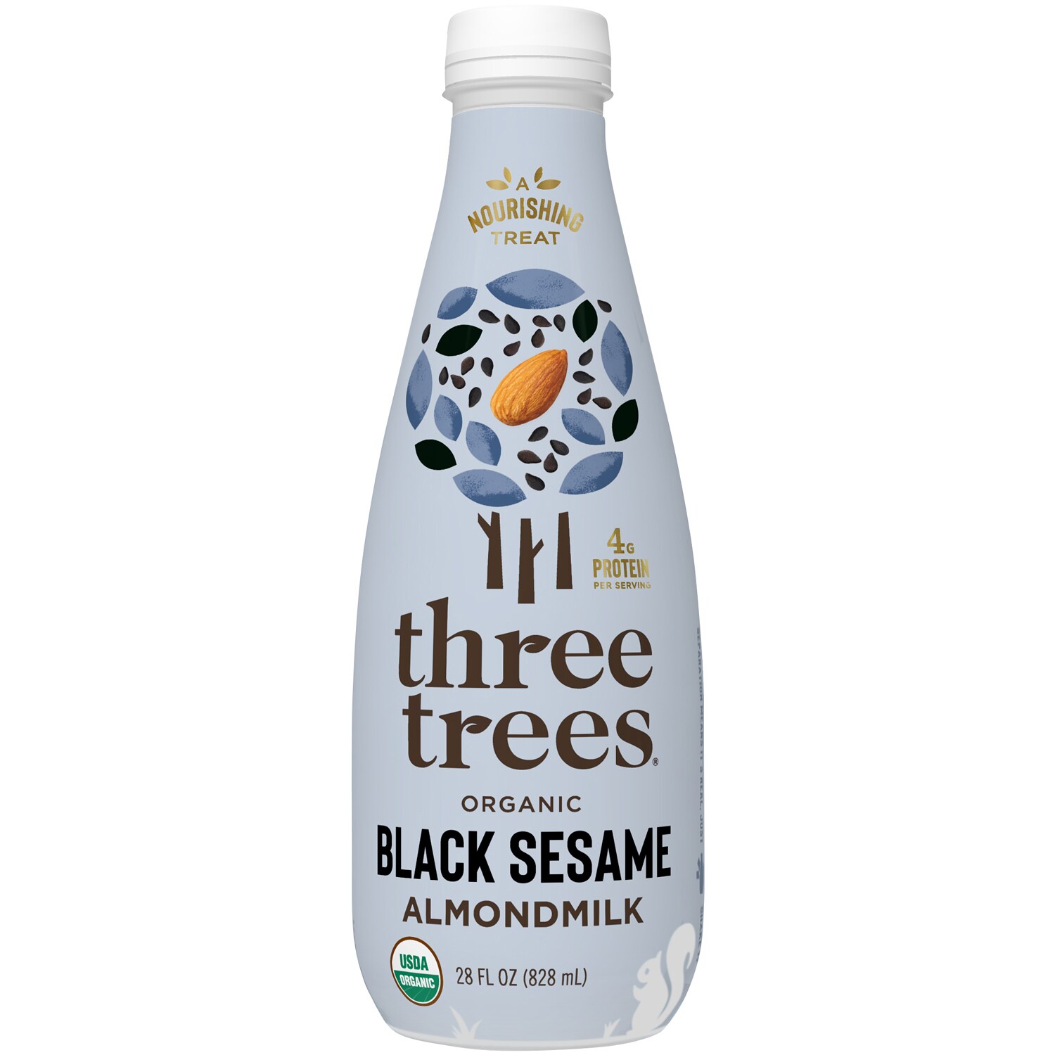 Three Trees Organic Almond Milk, Black Sesame, Plastic Bottle