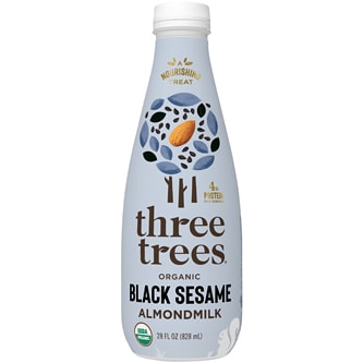 Three Trees Organic Almond Milk, Black Sesame, Plastic Bottle