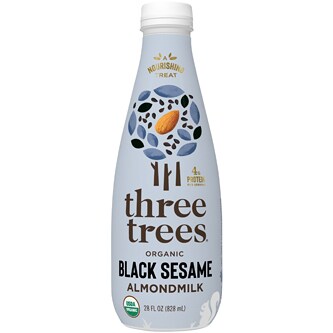 Three Trees Organic Almond Milk, Black Sesame, Plastic Bottle