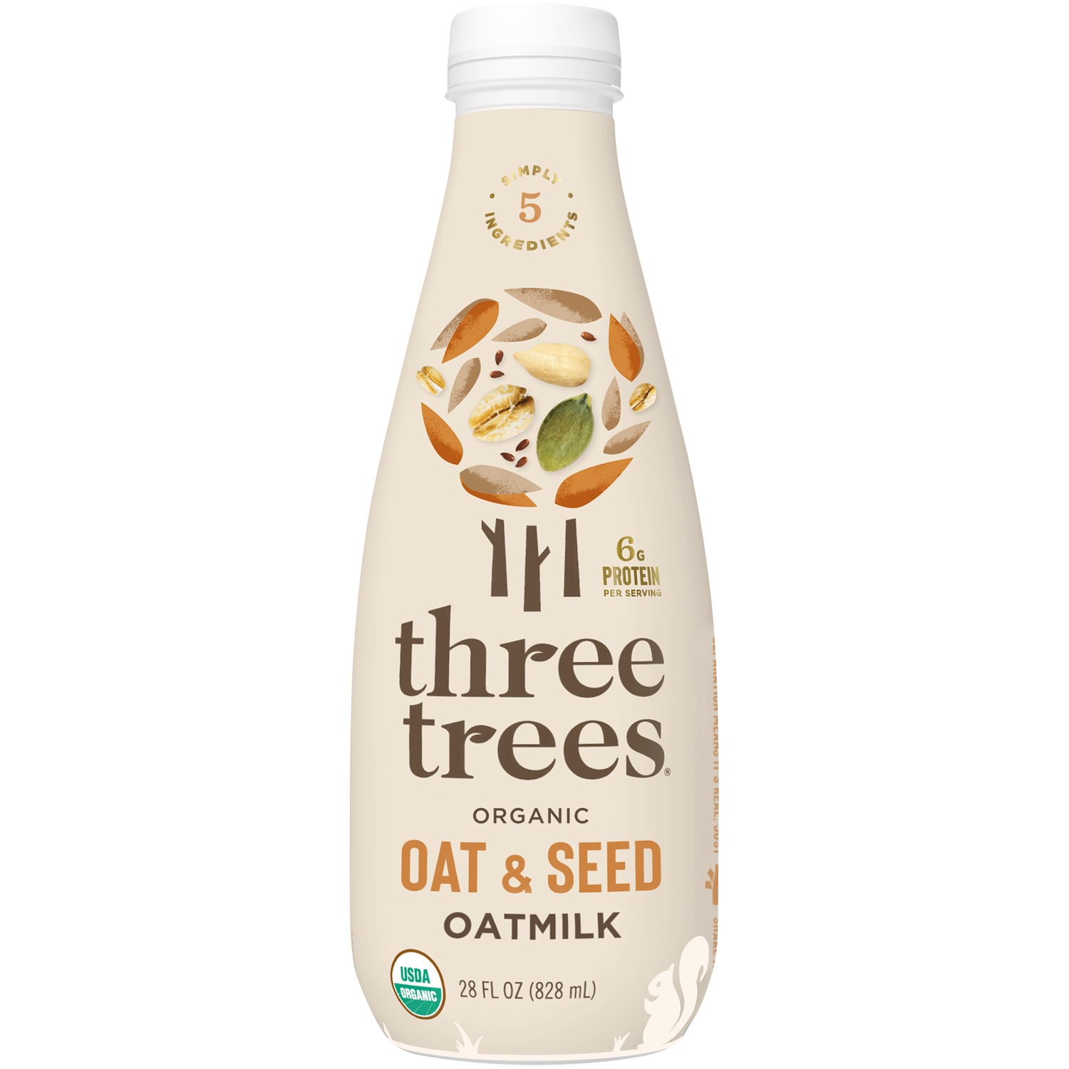 Three Trees Organic Oat Milk, Oat & Seed, Plastic Bottle