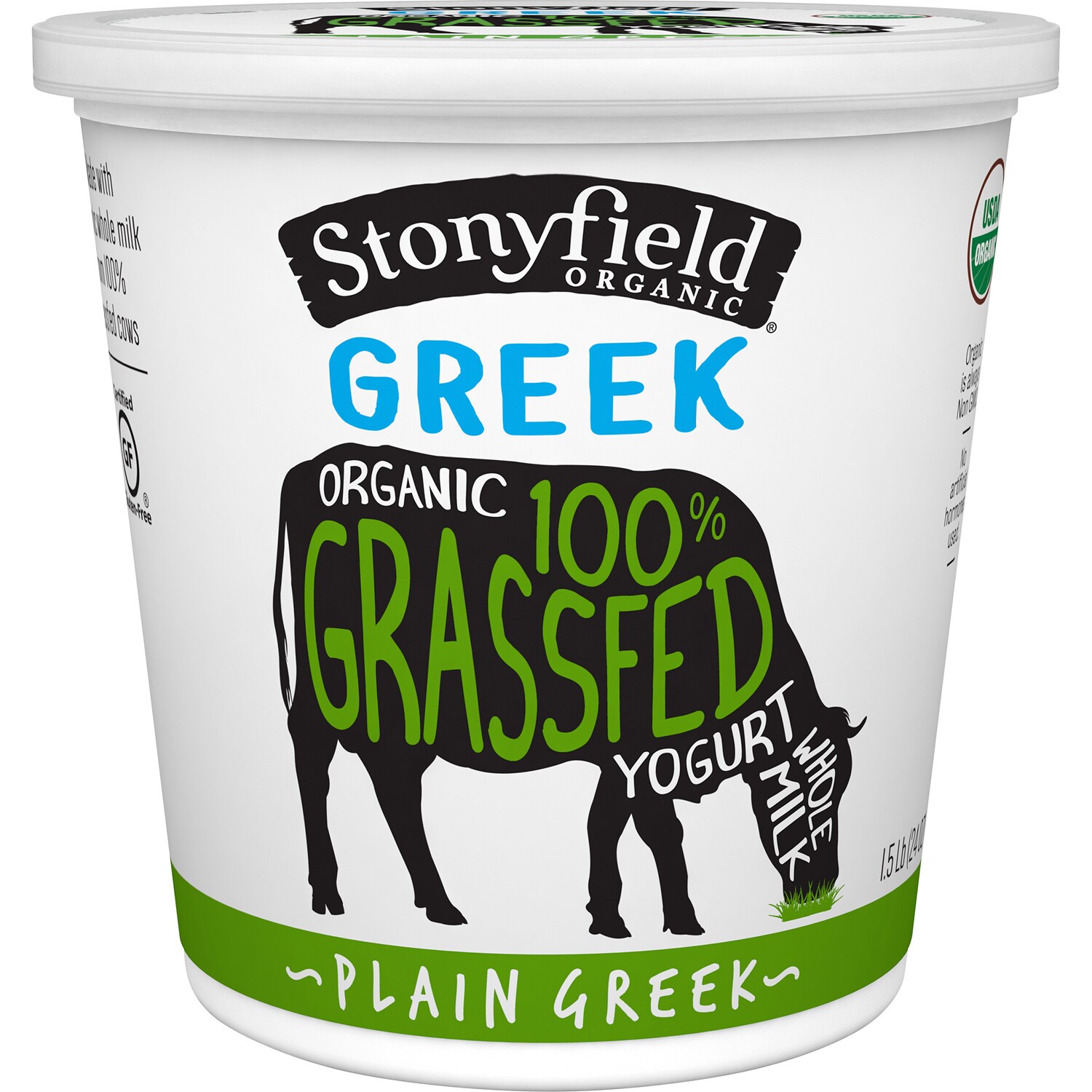 Stonyfield Organic 100% Grass-Fed Greek Yogurt, Plain