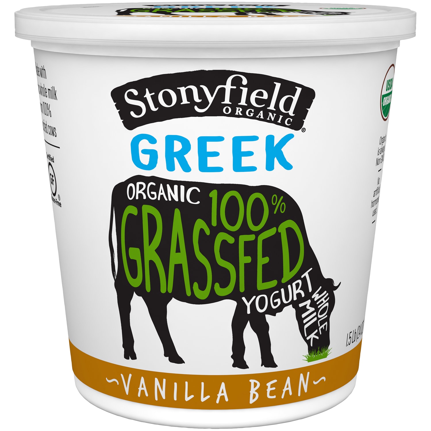 Stonyfield Organic 100% Grass-Fed Greek Yogurt, Vanilla Bean