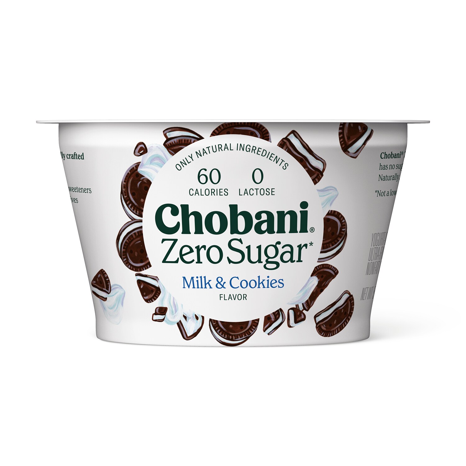 Chobani Zero Sugar Greek Yogurt, Milk & Cookies