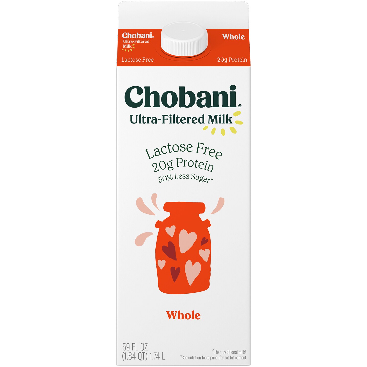 Chobani Lactose Free Ultra-Filtered Whole Milk, Carton