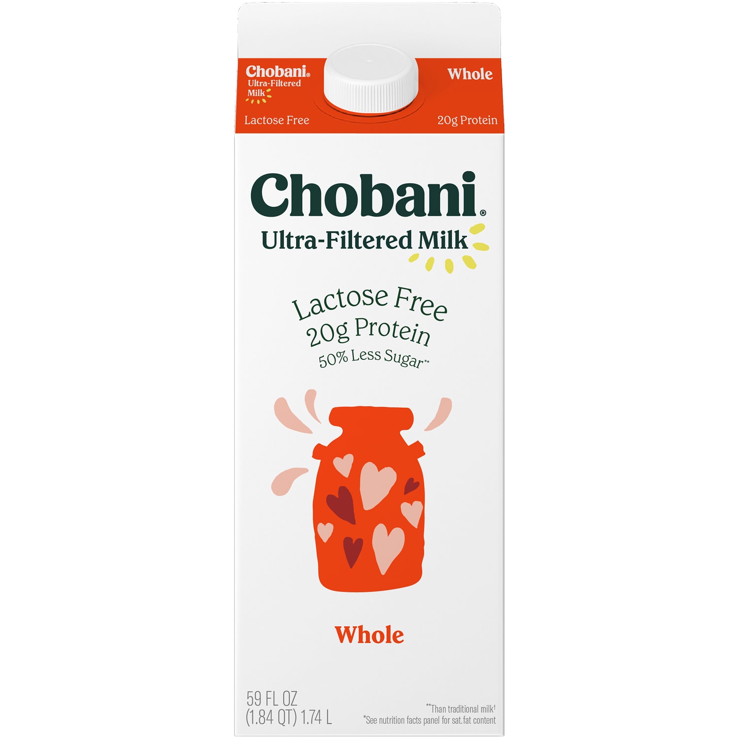 Chobani Lactose Free Ultra-Filtered Whole Milk, Carton