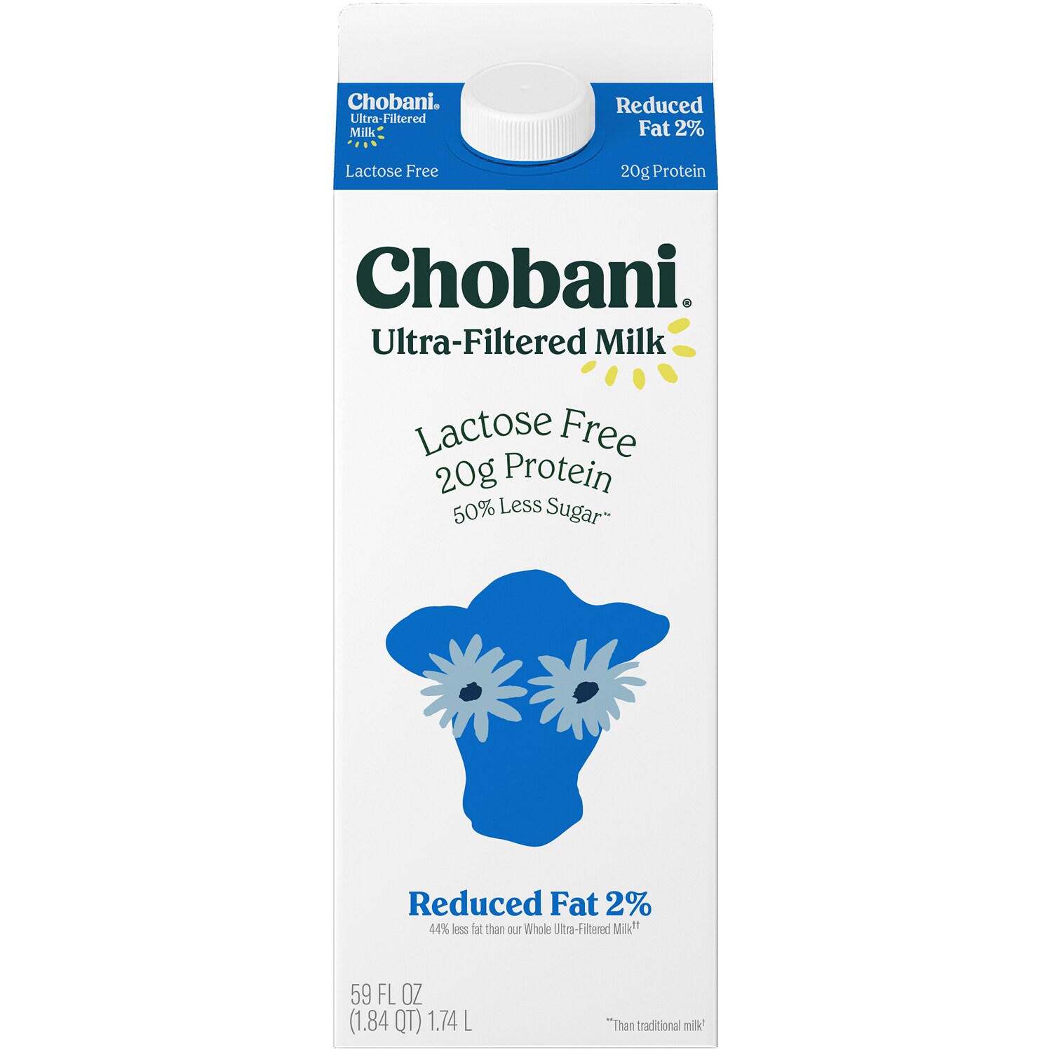 Chobani Lactose Free Ultra-Filtered 2% Reduced Fat Milk, Carton