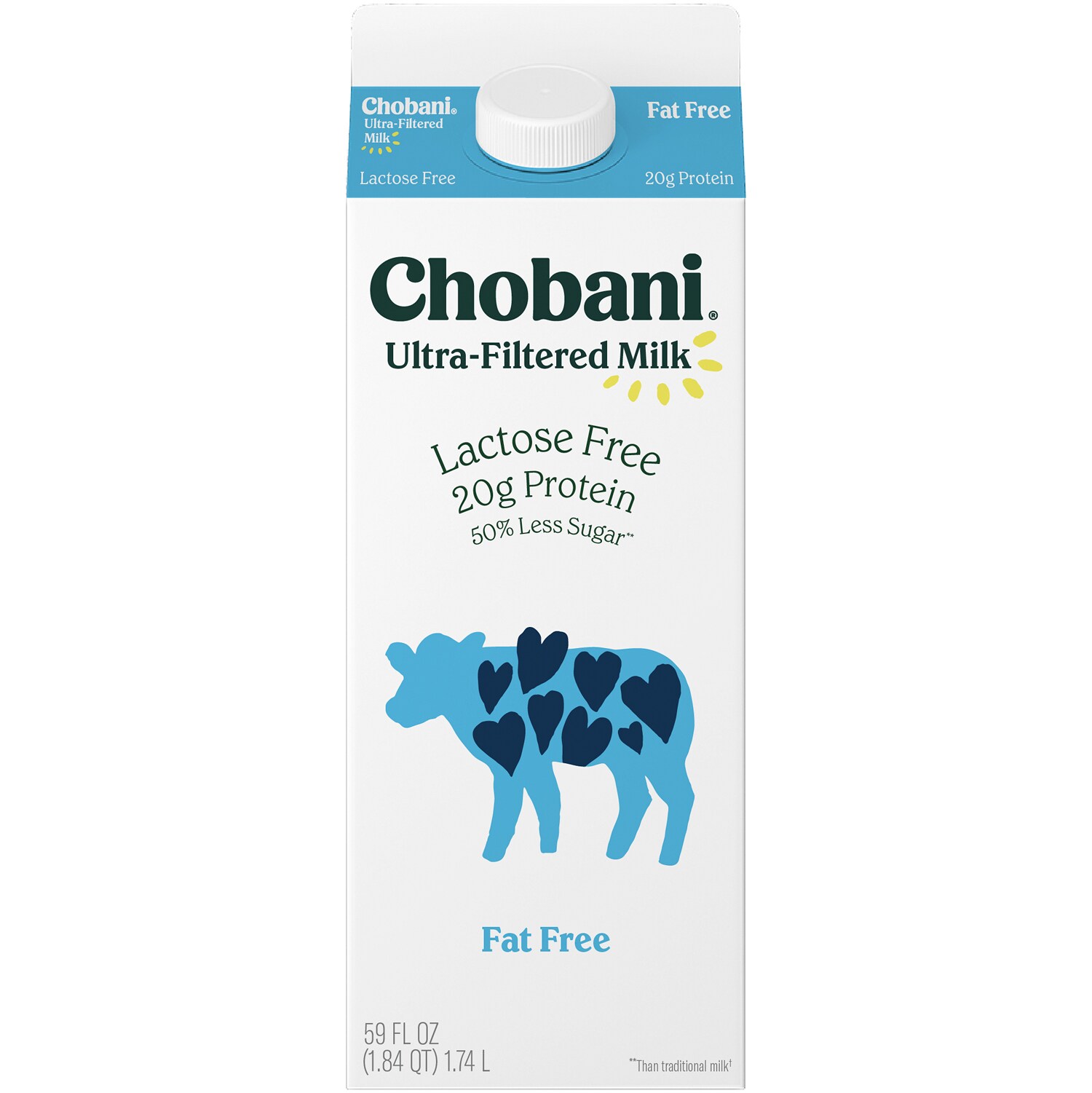 Chobani Lactose Free Ultra-Filtered Fat Free Milk, Carton