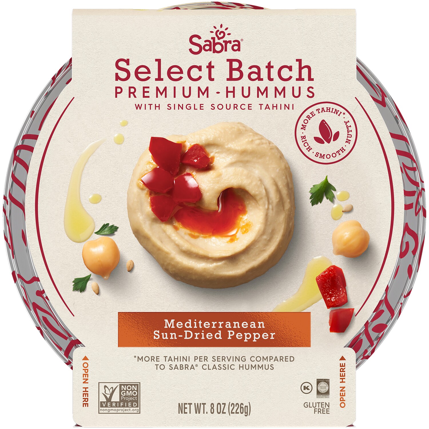 Sabra Select Batch Premium Hummus, Mediterranean Sun-Dried Pepper