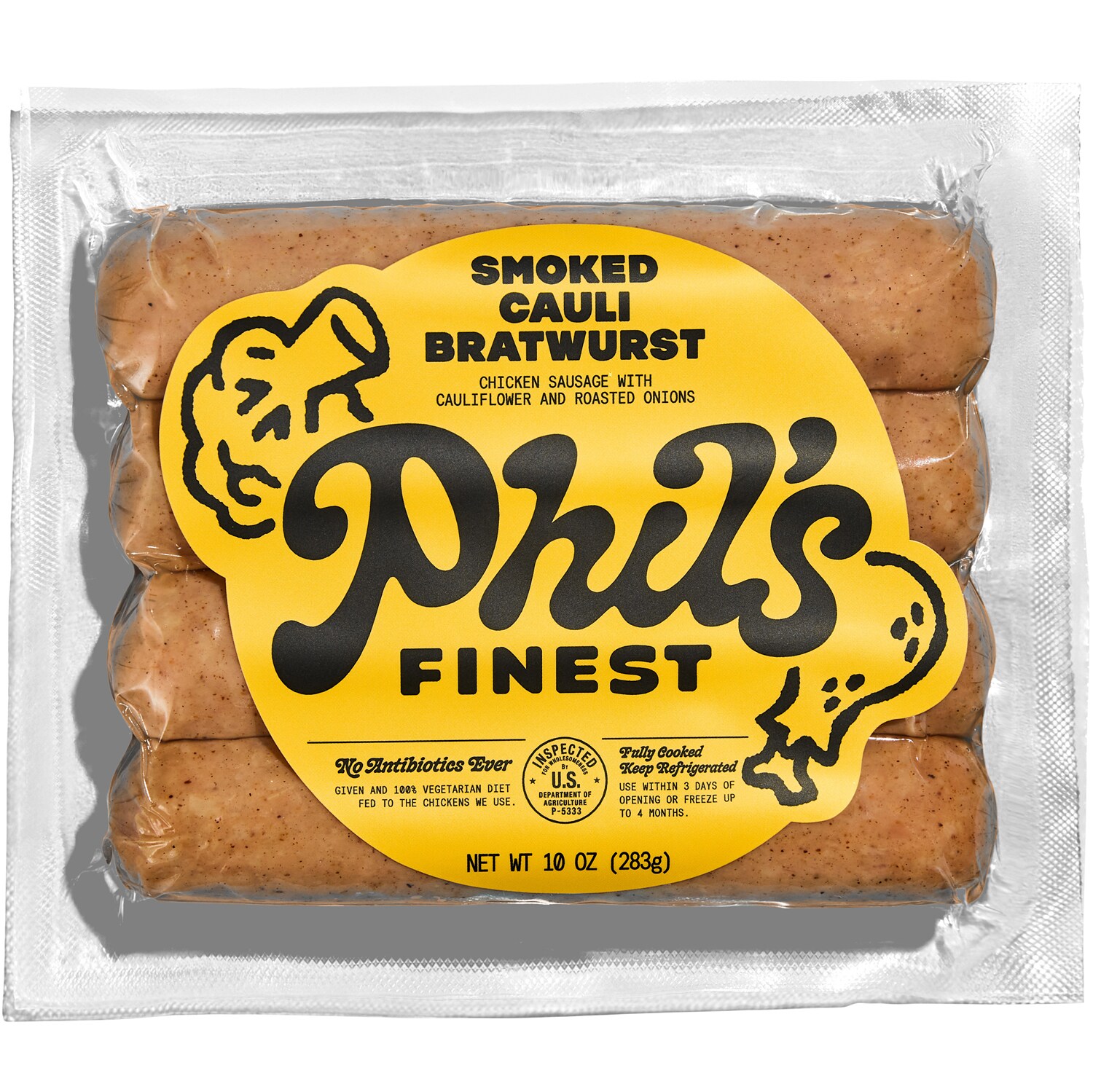 Phil's Finest Chicken & Veggie Sausage, Smoked Cauli Bratwurst