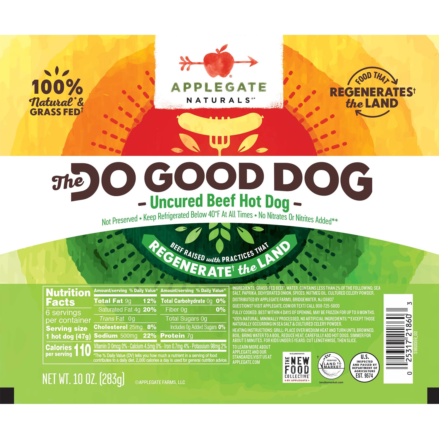 Applegate Naturals The Do Good Dog Uncured Beef Hot Dogs