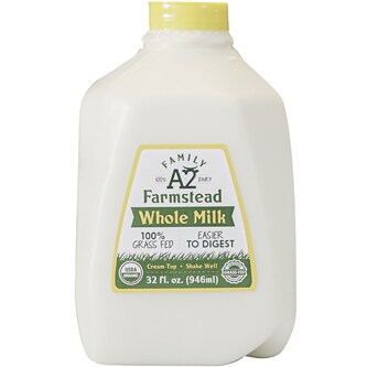 Family Farmstead 100% Grass-Fed A2 Organic Whole Milk, Plastic Bottle