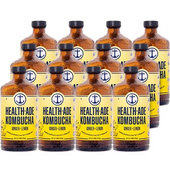 Health-Ade Kombucha, Ginger-Lemon, Glass Bottles
