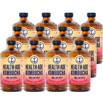 Health-Ade Kombucha, Pink Lady Apple, Glass Bottles
