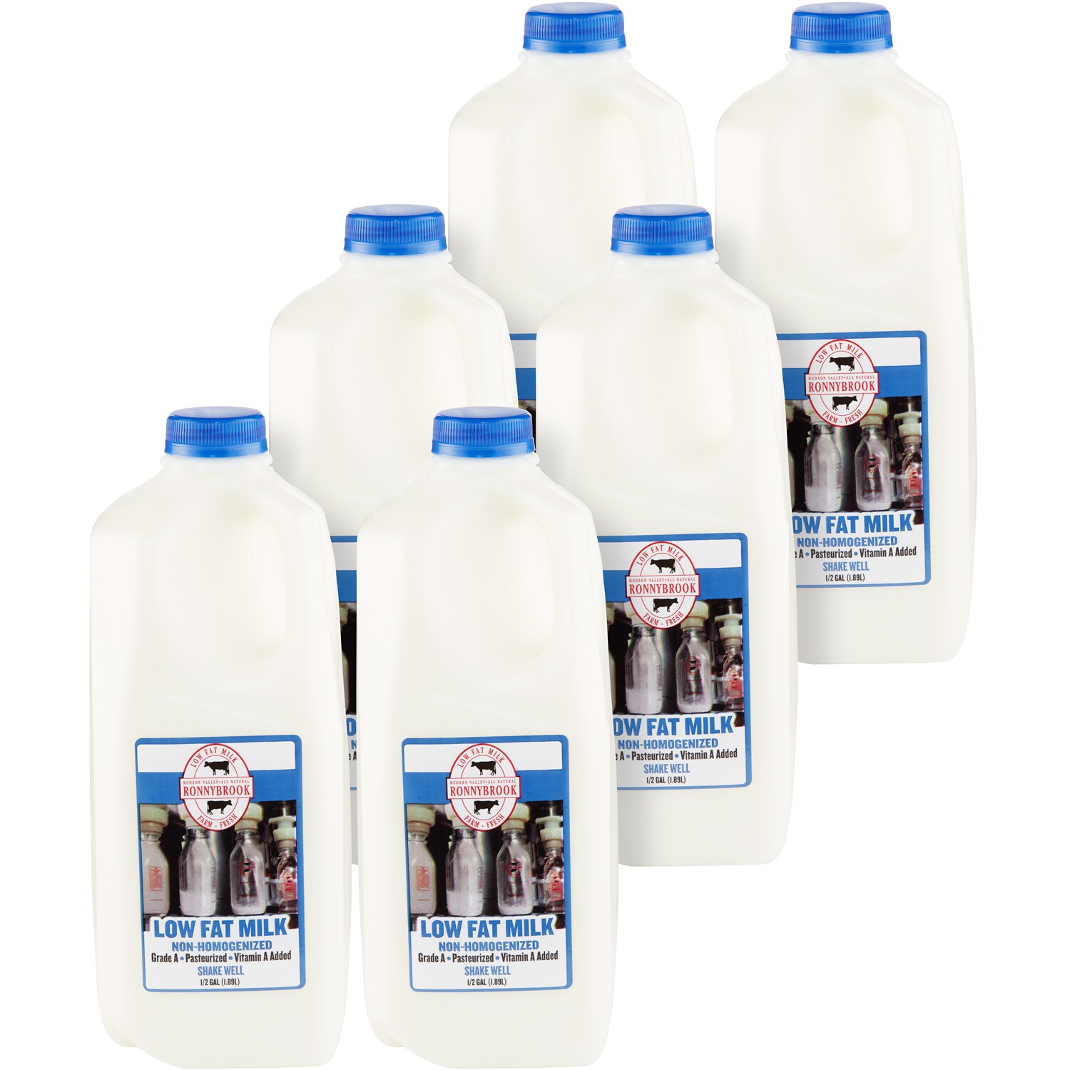Ronnybrook All-Natural Low-Fat Milk, Plastic Bottles