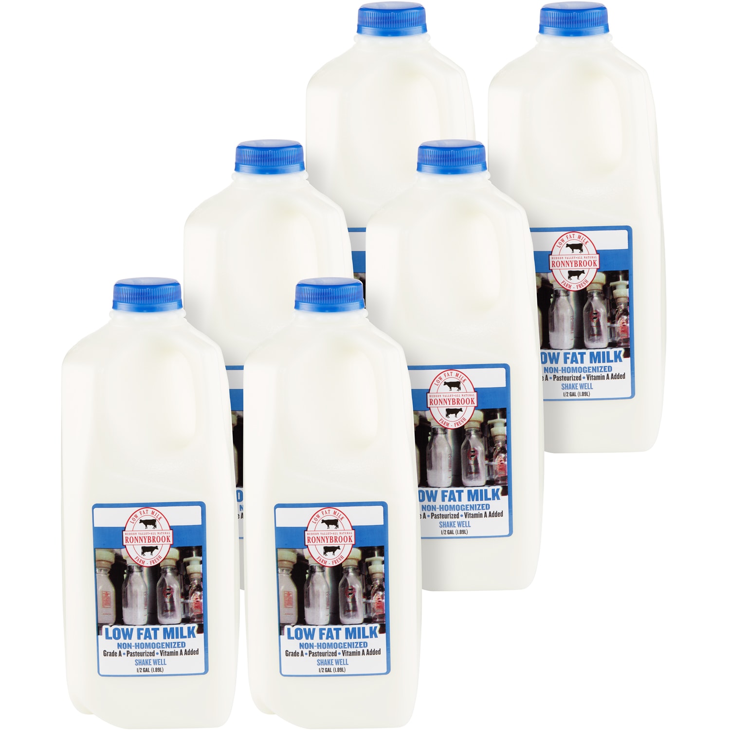 Ronnybrook All-Natural Low-Fat Milk, Plastic Bottles