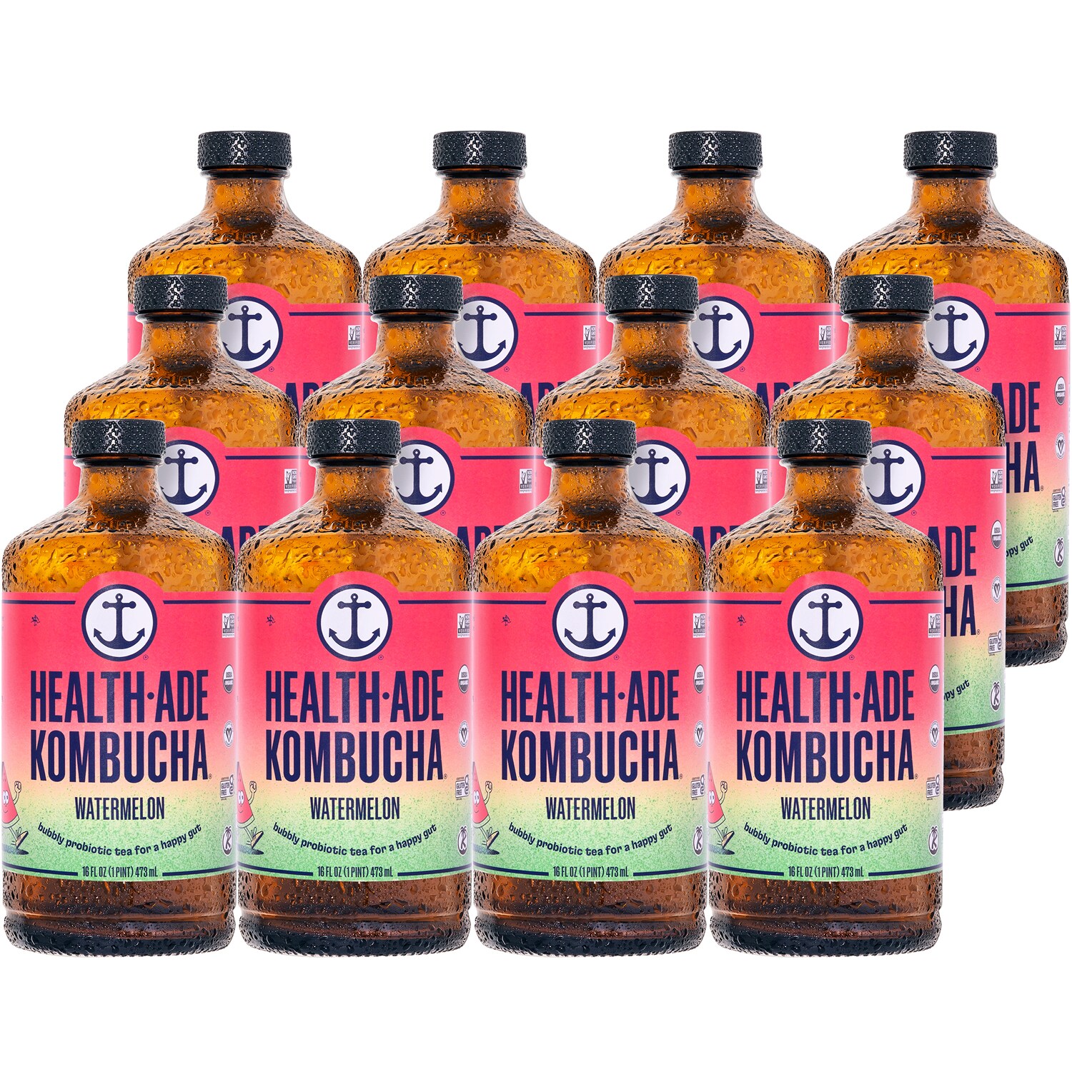 Health-Ade Kombucha, Watermelon, Glass Bottles