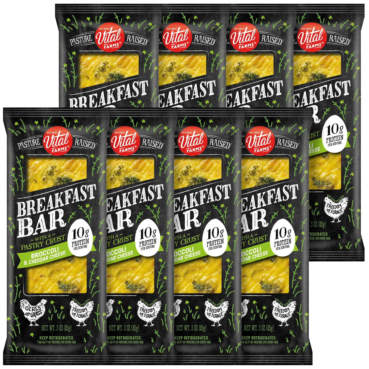 Vital Farms Breakfast Bars, Broccoli & Cheddar Cheese with Pastry Crust