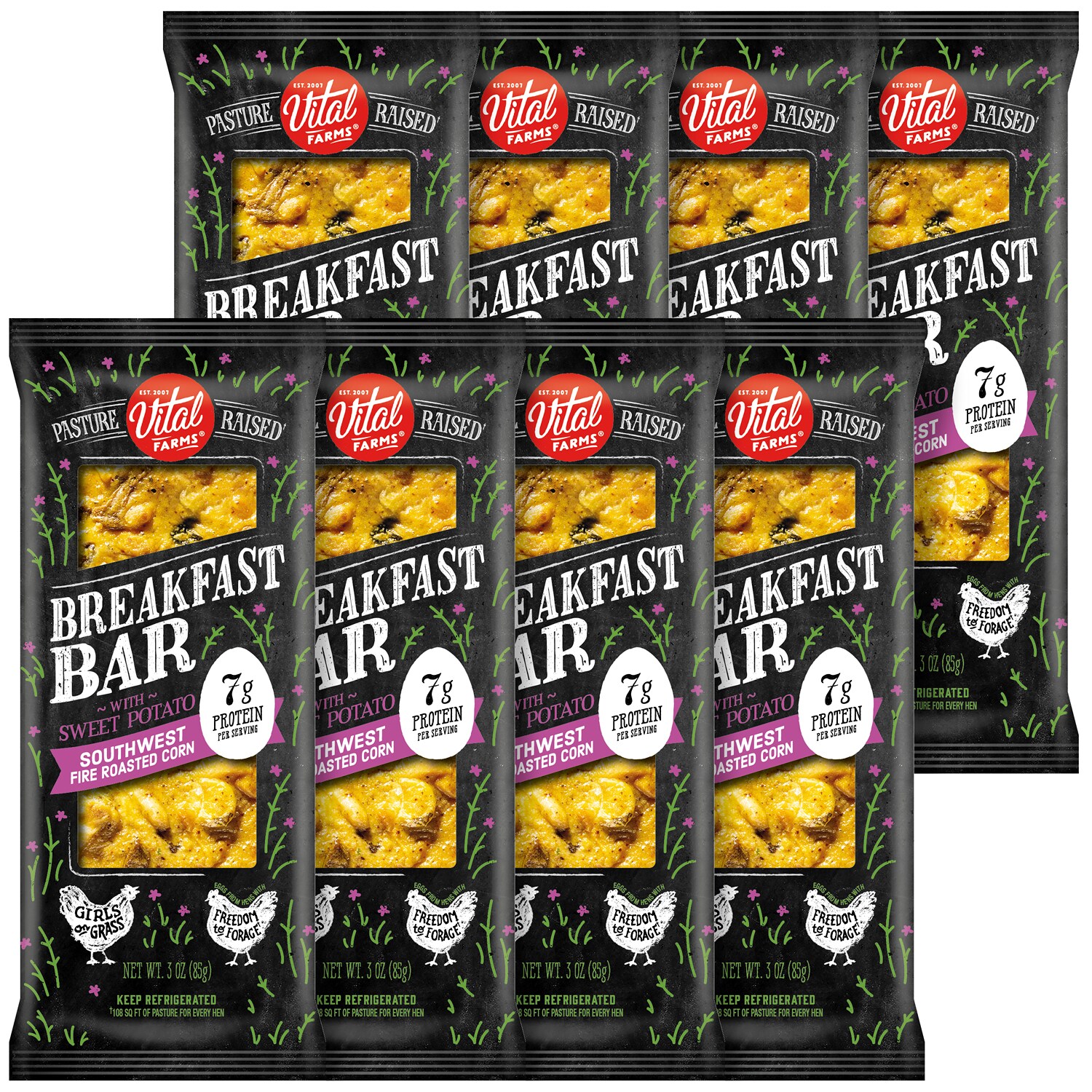Vital Farms Breakfast Bars, Southwest Fire Roasted Corn with Sweet Potato 