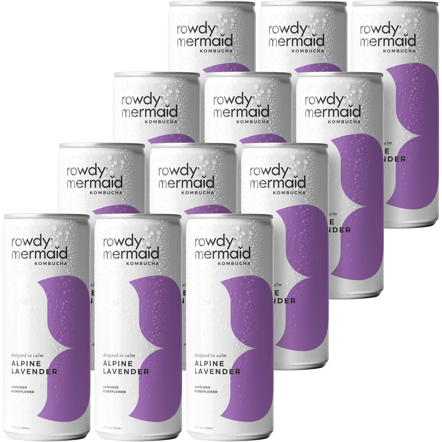 Rowdy Mermaid Organic Kombucha, Alpine Lavender, Cans