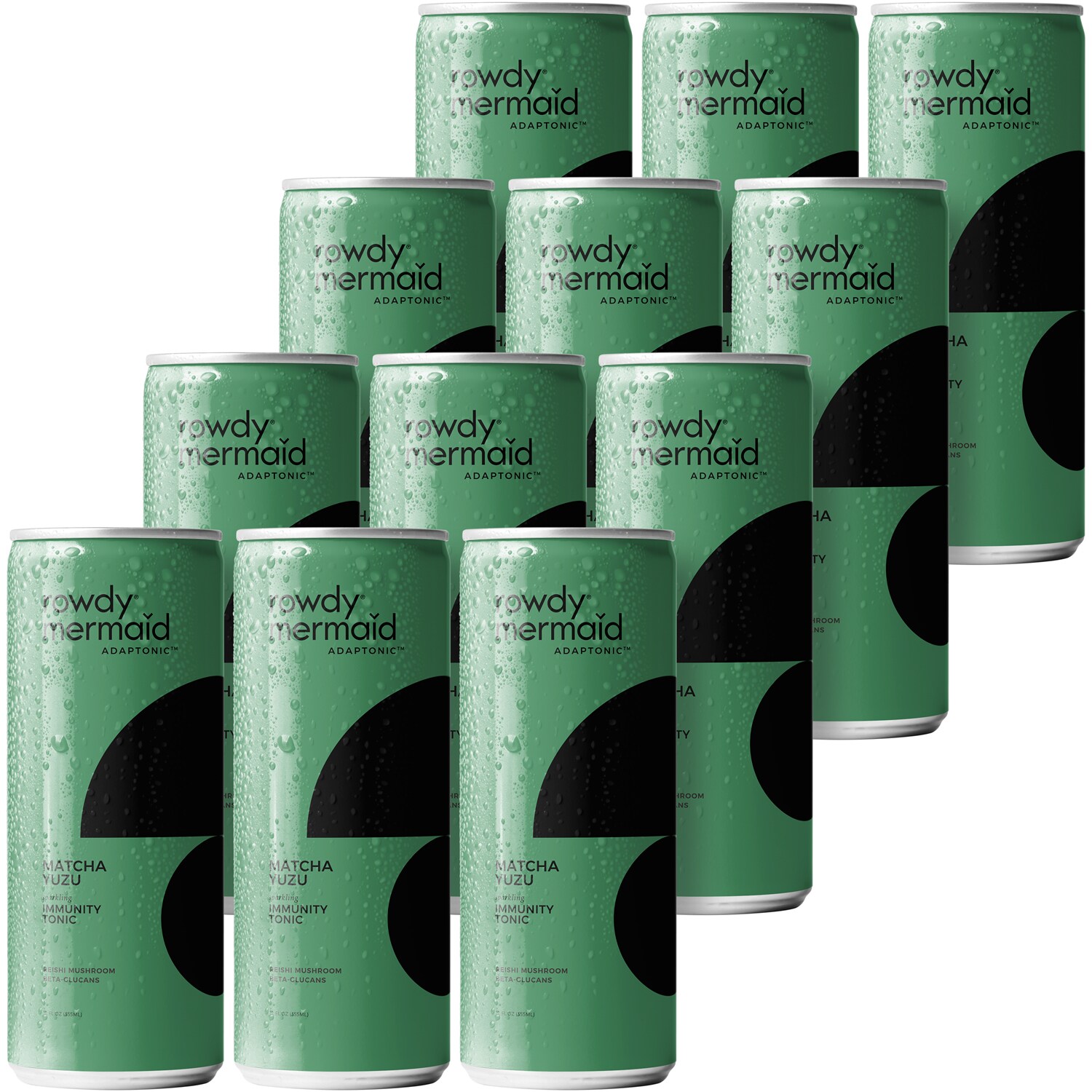 Rowdy Mermaid Organic Sparkling Adaptonic, Matcha Yuzu, Cans