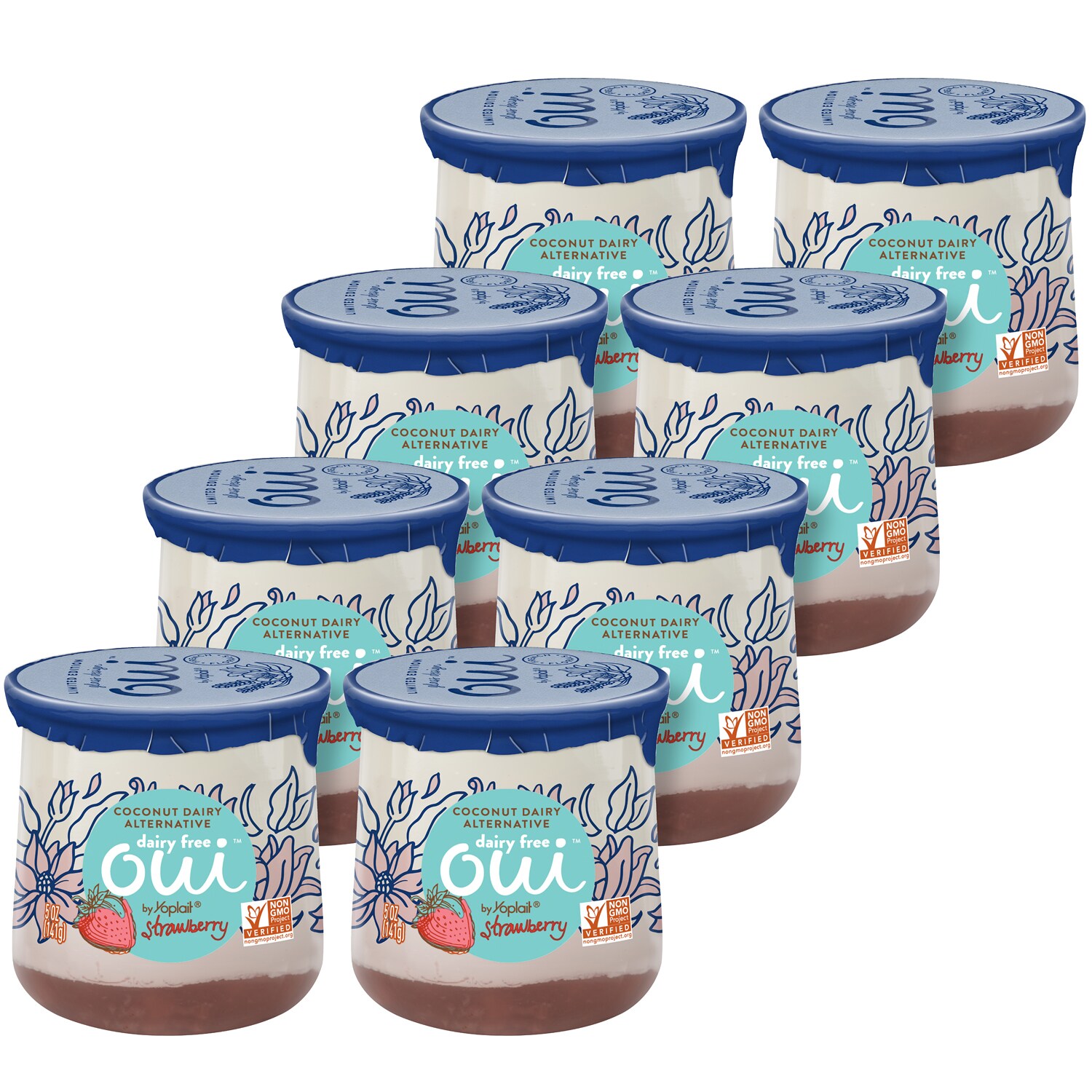 Oui by Yoplait Coconut Yogurt, Strawberry, 8ct FreshDirect