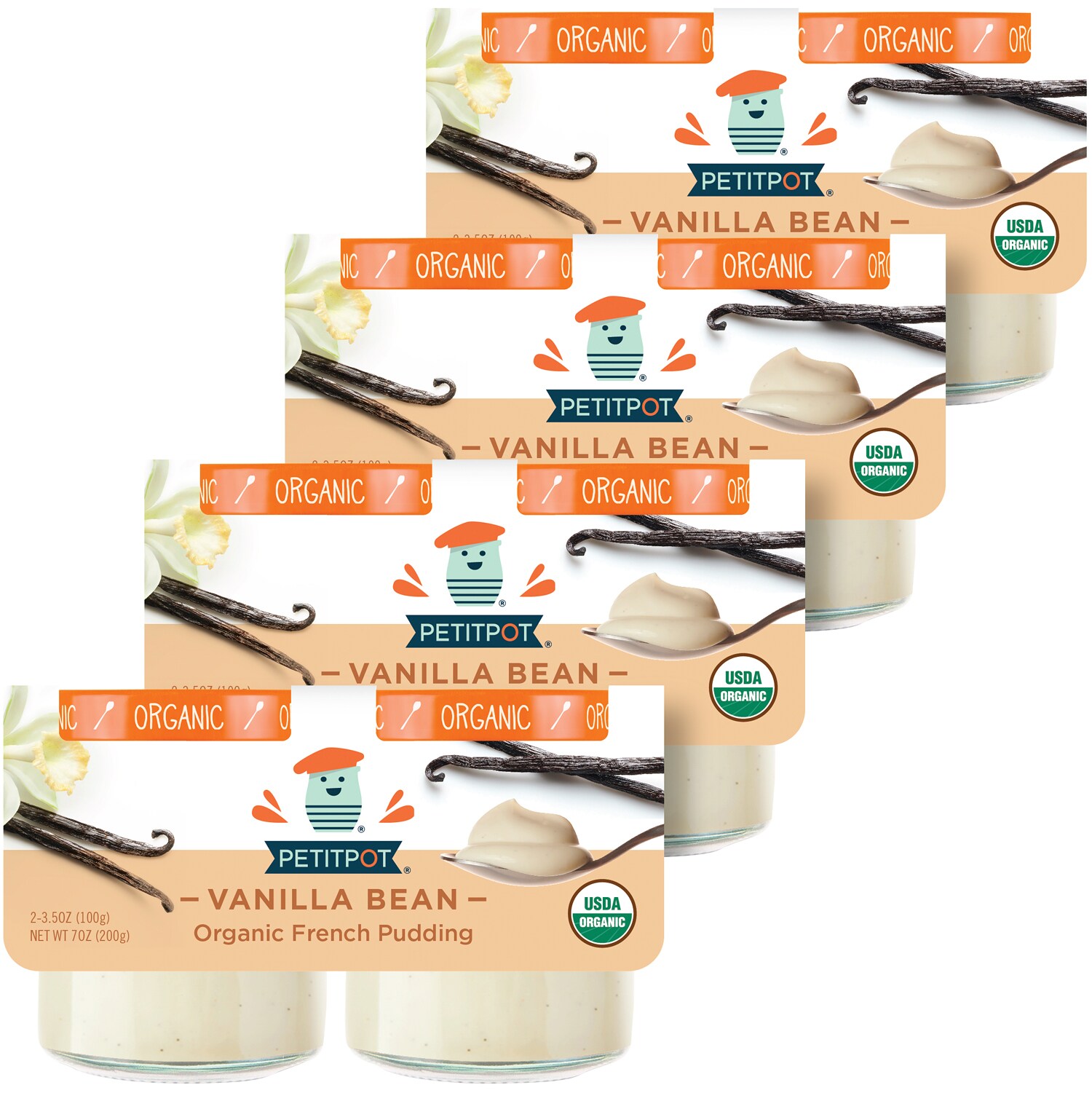 Petit Pot Organic French Pudding, Vanilla Bean