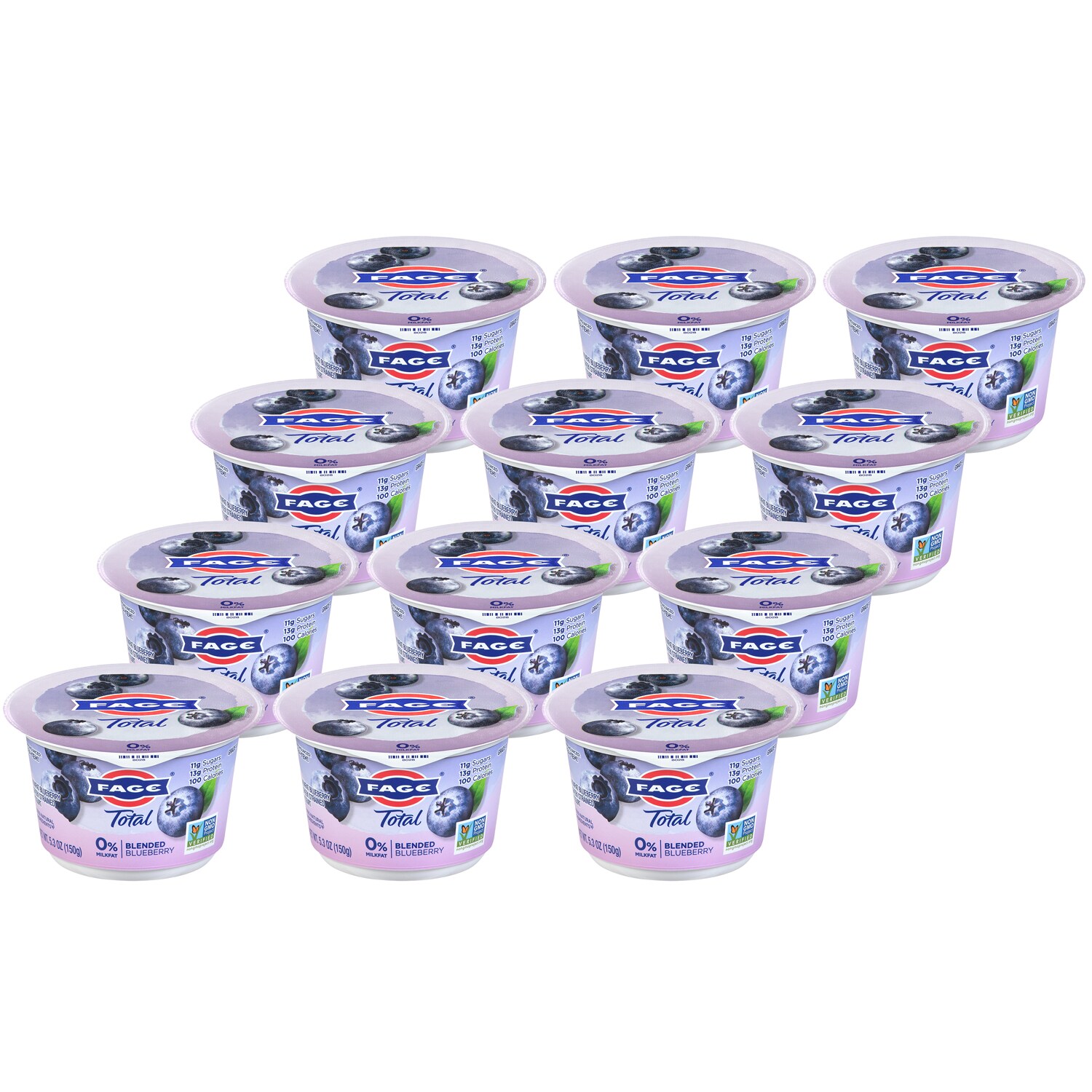 Fage TOTAL 0% Greek Yogurt, Blended Blueberry