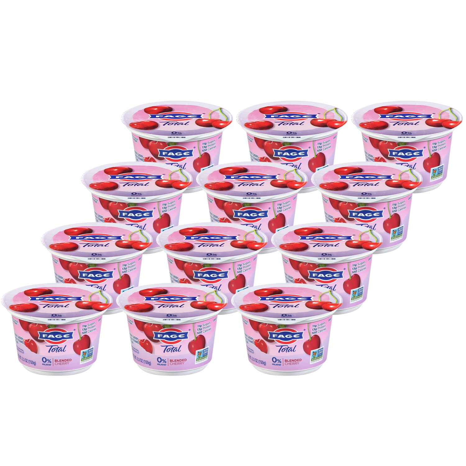 Fage TOTAL 0% Greek Yogurt, Blended Cherry