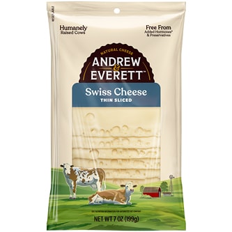 Andrew & Everett Thin Sliced Swiss Cheese