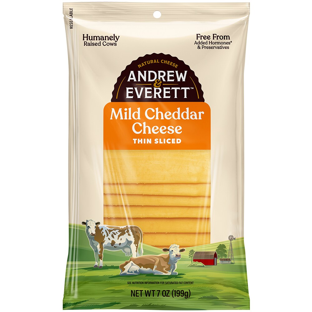 Andrew & Everett Thin Sliced Mild Cheddar Cheese