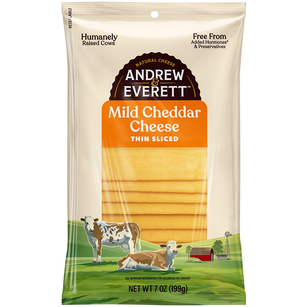 Andrew & Everett Thin Sliced Mild Cheddar Cheese