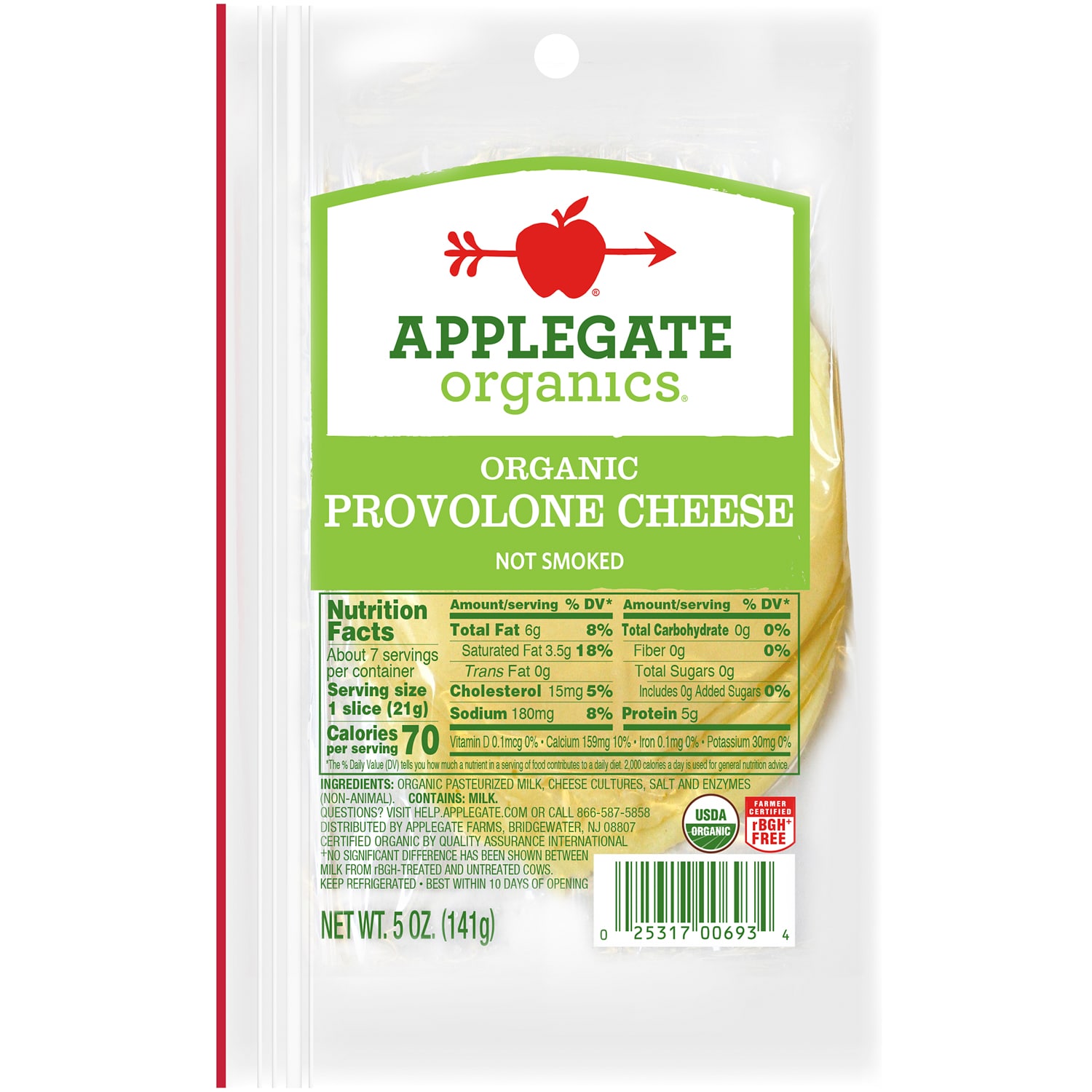 Applegate Organics Provolone Cheese