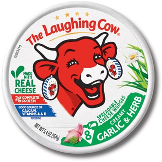 The Laughing Cow Spreadable Cheese Wedges, Creamy Garlic & Herb