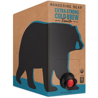 Wandering Bear Organic Extra Strong Cold Brew Coffee, Vanilla, Carton