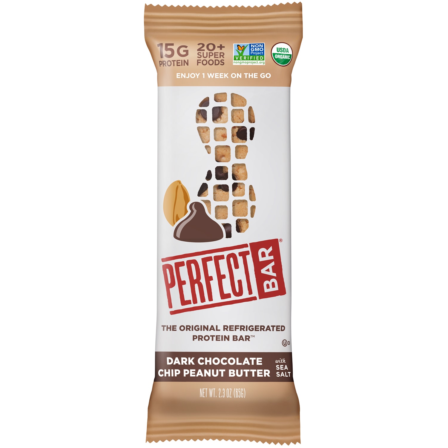 Perfect Bar Protein Bar, Dark Chocolate Chip Peanut Butter with Sea Salt
