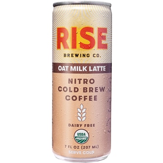 RISE Brewing Co. Nitro Cold Brew Coffee, Oat Milk Latte, Can