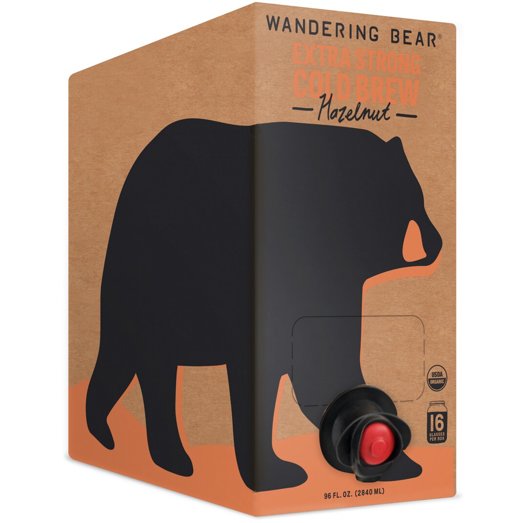 Wandering Bear Organic Extra Strong Cold Brew Coffee, Hazelnut, Carton