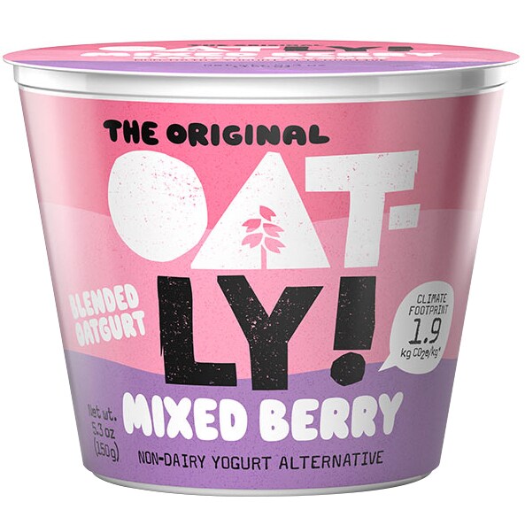 Oatly Oatgurt, Mixed Berry on the Bottom