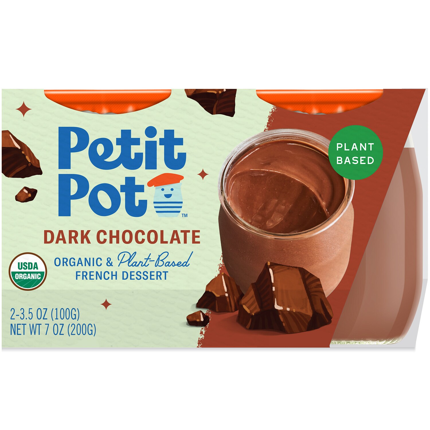 Petit Pot Organic Plant-Based French Pudding, Dark Chocolate