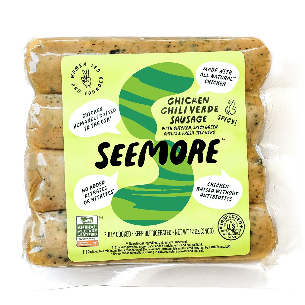Seemore Meat & Veggie Sausage, Chicken Chili Verde